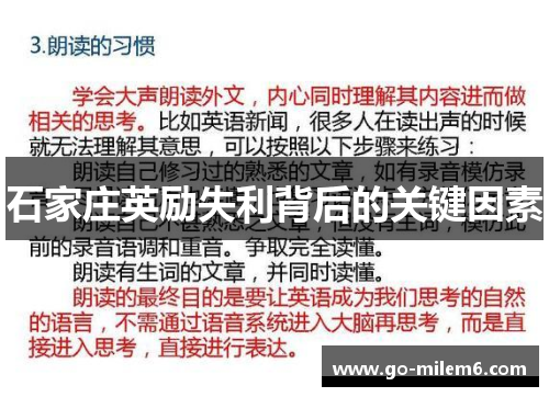 石家庄英励失利背后的关键因素
