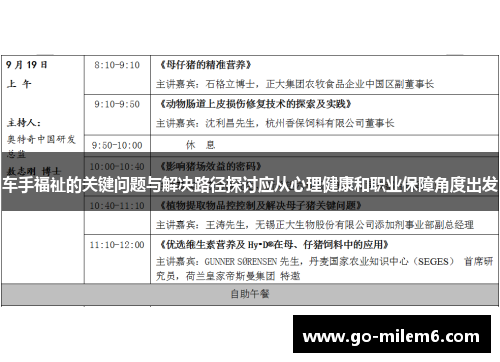 车手福祉的关键问题与解决路径探讨应从心理健康和职业保障角度出发